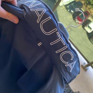 Nautica windbreaker rain jacket navy blue mens xl light hooded